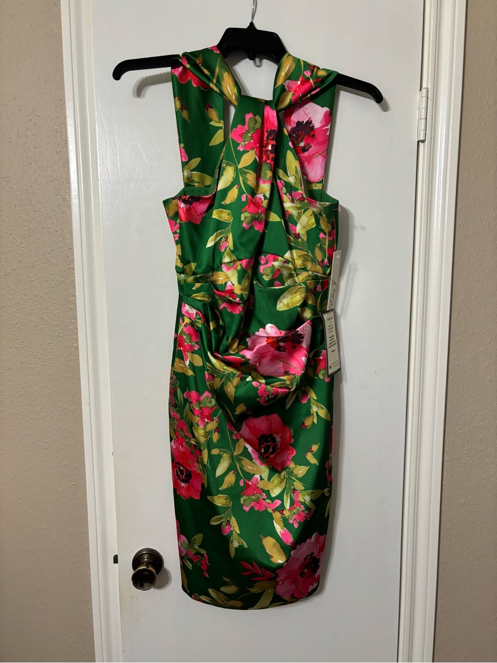 Eliza J Green Floral Halter Sheath Dress - Picture 3 of 12
